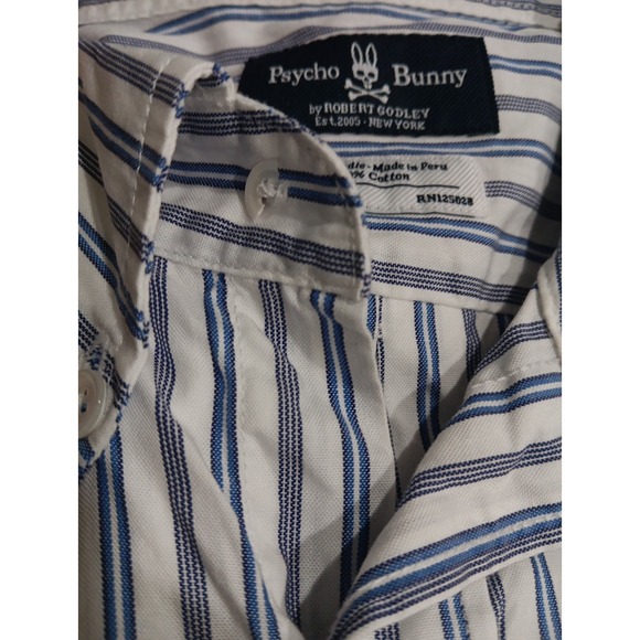 Psycho Bunny Blue Striped Mens Long Sleeve Button MuiltColor Size XLarge 2167 - Picture 11 of 11